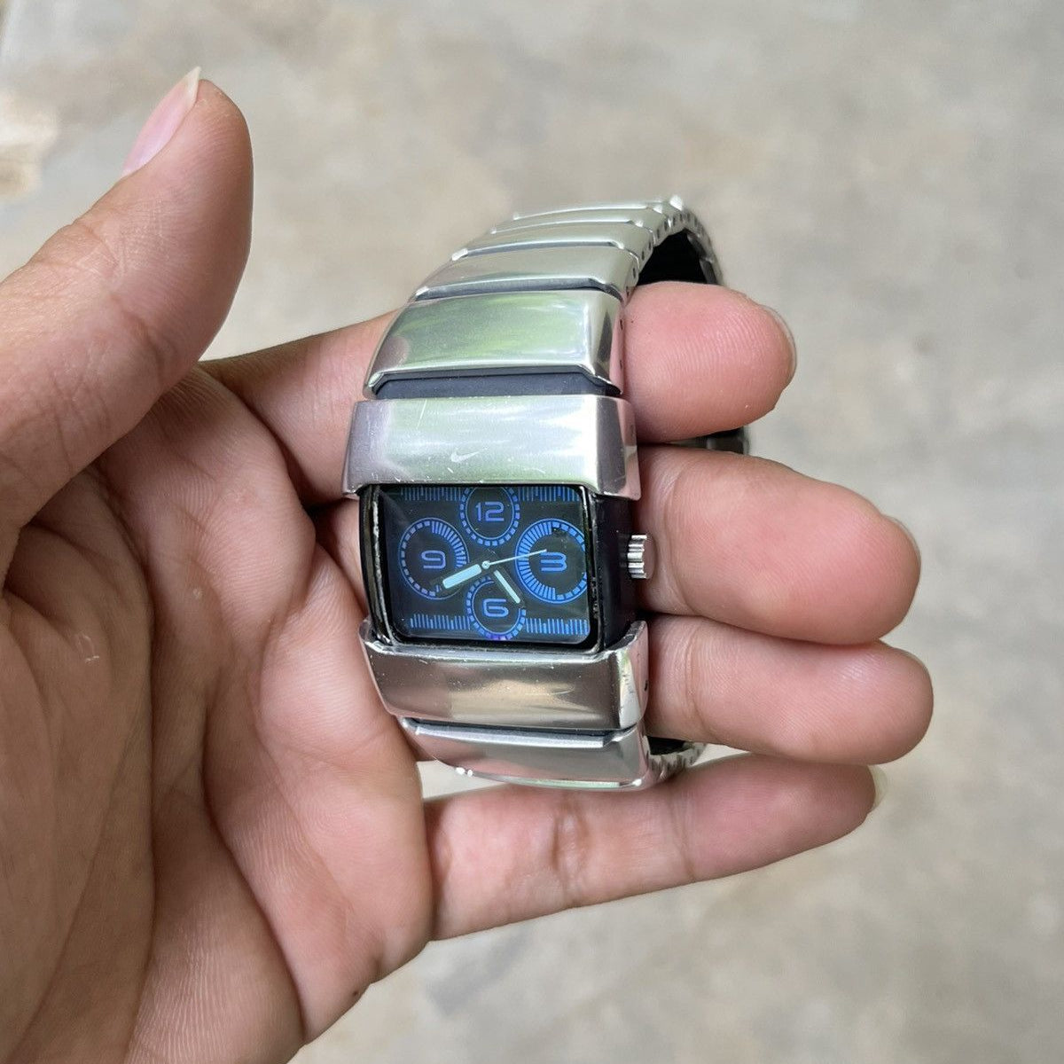 D-line Analog Blue Silver vintage Nike analog sport watch, view 6